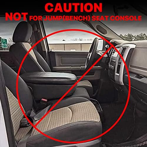 KMMOTORS Center Console Armrest Cover Compatible with RAM Classic 1500 2500 3500 (2019, 2020, 2021, 2022, 2023, 2024, 2025) – Black – Full Floor Console Only
