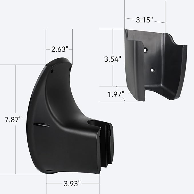 Charging Cable Organizer for Tesla, Wall Mount Connector Holder, Charger Cable Holder Adapter with Chassis Bracket, Compatible with Model 3/S/Y/X, Black
