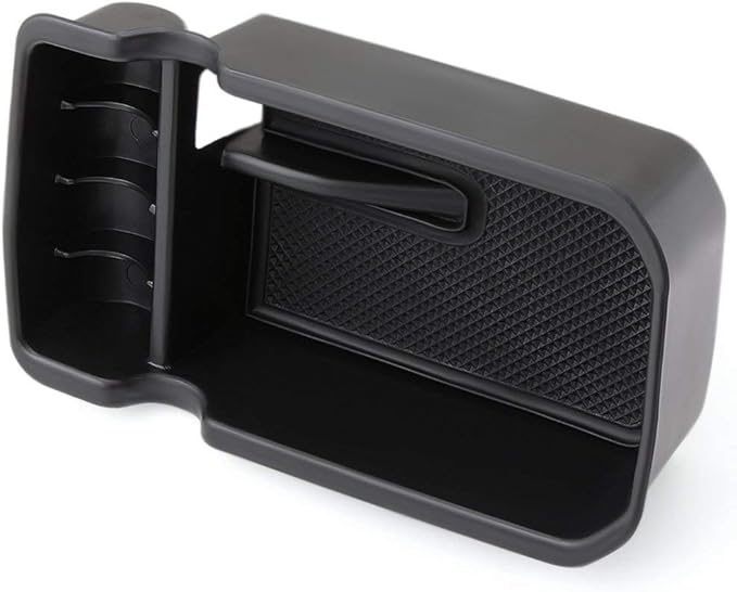 YOCTM Black Center Console Armrest Storage Box Phone Holder Pallet Organizer Cover Trim for Jeep Compass 2017 2018 2019 2020 2021 Interior Car Styling Accessories (Pack of 2)