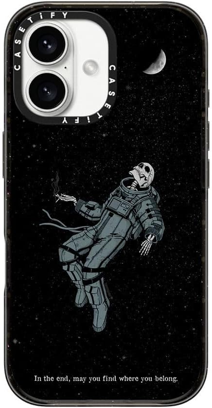 CASETiFY Impact Case for iPhone 16 [Slim / 8.2 ft. 4X Military Grade Drop Protection/Compatible with Magsafe] - Somehow, Someday - Clear Black