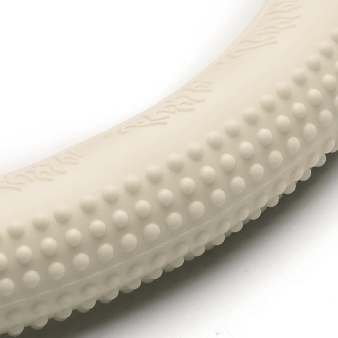Steering Wheel Cover, Car Silicone Steering Wheel Protector, Anti-Slip Soft Odorless Wheel Covers, Universal 14-15 Inch Steering Wheel, Automotive Interior Accessories (Beige)