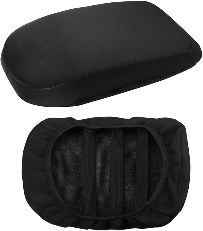 INTGET Center Console Armrest Cover for Toyota RAV4 Accessories 2025 2024 2023 2022 2021 2020 2019 Leather Middle Console Lid Cover Protector Arm Rest Covering Car (Black Neoprene)