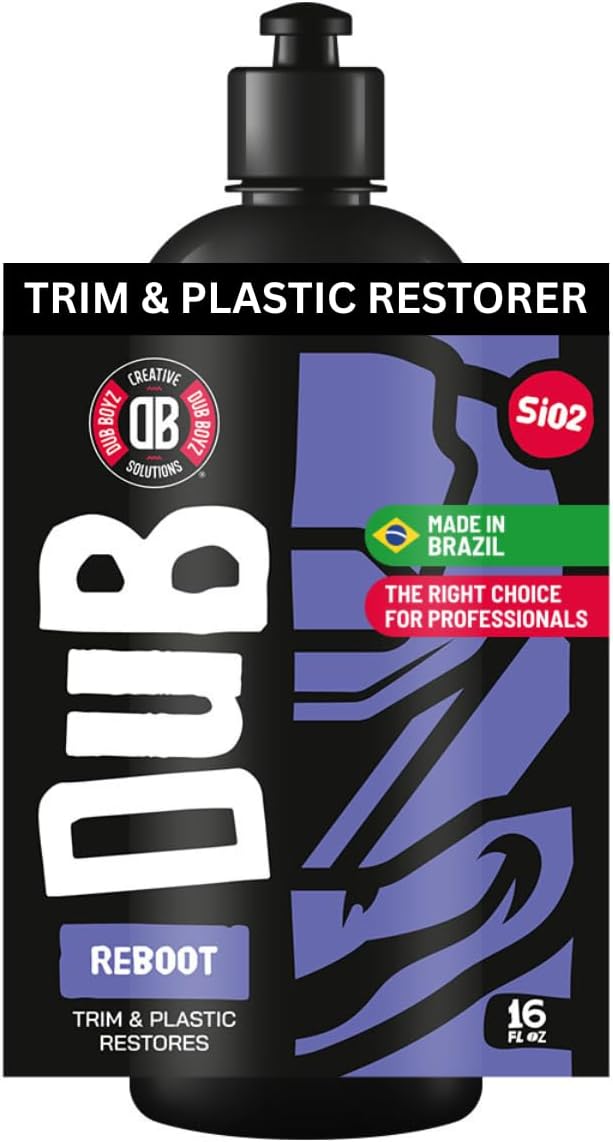 DUB BOYZ Reboot Trim & Plastic Restorer – 16 oz, Restores Faded Surfaces, UV Protection, Water-Resistant Finish, Easy Application for Exterior & Interior Use