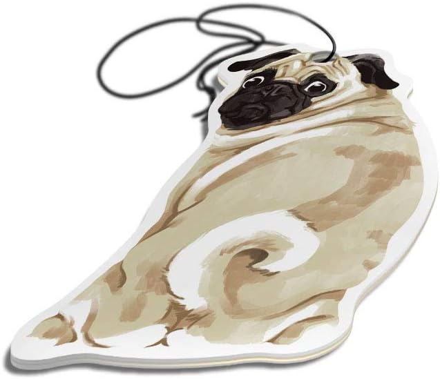 WIRESTER Hanging Air Freshener for Car, Home, Bathroom, Office, Decorative Charm Ornaments, Pug Dog