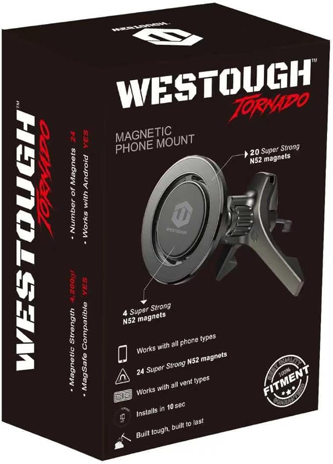 MagSafe Car Mount, Magnetic Car Phone Holder for Vent & Dashboard, 360° Rotating Magnetic Phone Mount for Car Compatible with iPhone 16/15/14/13/12 Pro Max & Android, Military Grade