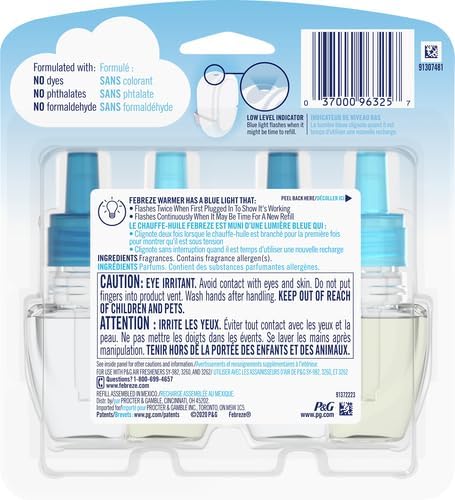Febreze Odor-Eliminating Fade Defy PLUG Air Freshener Refill, Bora Bora, (2) .87 fl. oz. Oil Refills