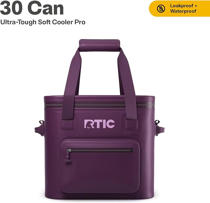 RTIC 30 Can Ultra-Tough Soft Cooler Pro, Insulated, Waterproof, Leak Proof, Portable Floating Bag for Beverage, Drink, Lunch, Outdoor, Beach, Car,Camping, Picnic, Fishing, Boat