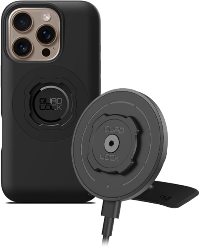 Quad Lock Adhesive Dashboard/Console Car Phone Holder Kit with MAG Wireless Charging Head V2 and MAG Phone Case for iPhone 16 Pro