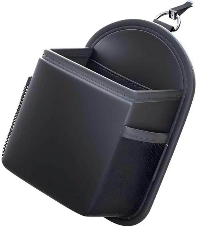 Car Air Vent Storage Bag Organizer Pocket, Multi-functional Air Conditioner Vent Organizer for ID Cards Glasses Phones Pens Keys, Keeps Your Car Neat & Tidy for Stress-free Journey (Black)