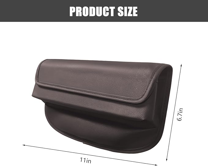 Car Seat Gap Filler Organizer, Leather Vehicle Side Seat Gap Storage Box with Lid for Phone Key Card, L-Capacity Auto Interior Organization, Universal for SUV Sedan Truck (Brown)