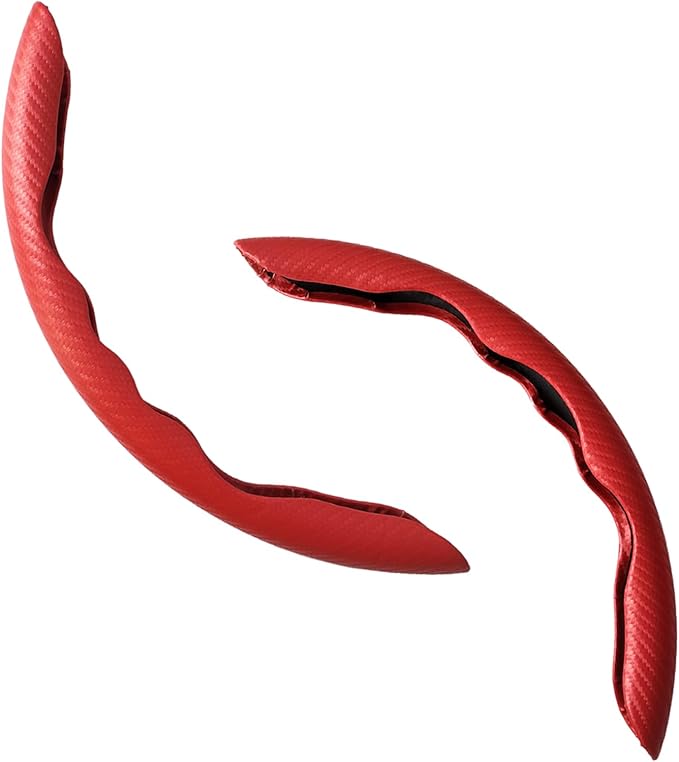 Car Interior Accessories Butterfly Steering Wheel Cover Car Carbon Fiber Anti-Skid Steering Wheel Cover (Red)