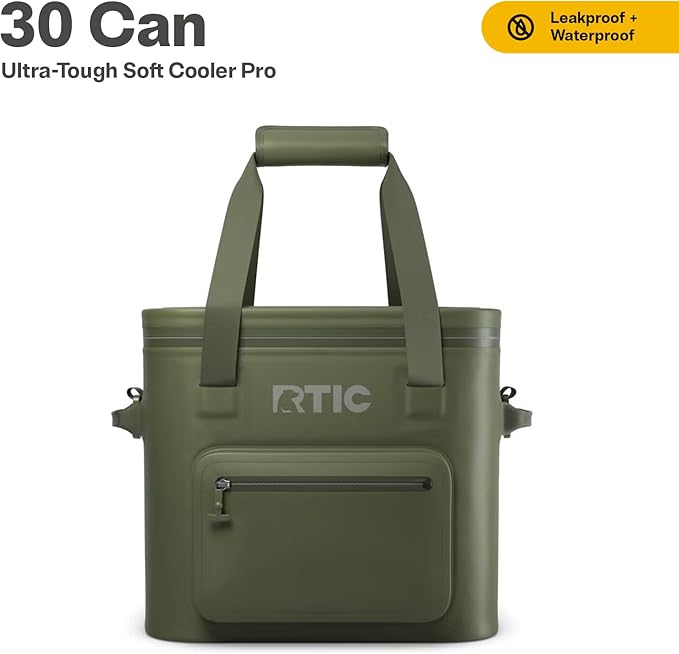 RTIC 30 Can Ultra-Tough Soft Cooler Pro, Insulated, Waterproof, Leak Proof, Portable Floating Bag for Beverage, Drink, Lunch, Outdoor, Beach, Car,Camping, Picnic, Fishing, Boat