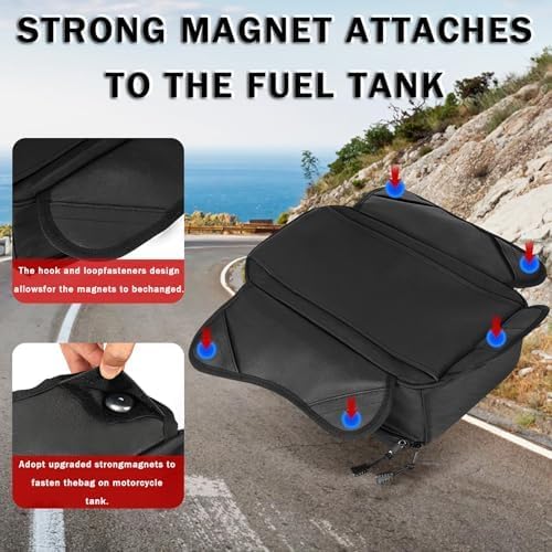 Motorcycle Tank Bag for Honda VFR 800 X Crossrunner VFR800 800X, Magnetic & Strap Mount Tank Bag for Motorcycles, Motorcycle Touring Navigation Luggage Bag Tank Bags, B Magnetic