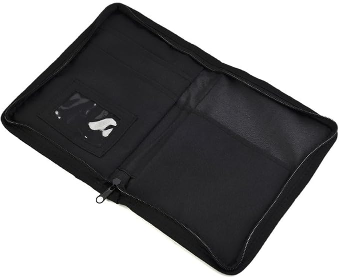 Car Glove Box Organizer Storage Folder for Vehicle Interior – Fit 600D Oxford Cloth Document Holder with Zippered Pocket and Elastic Loop, Black