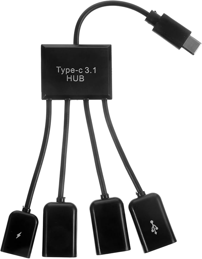 OSALADI 3 Sets 4 Ports Hub Extension Splitter Usbc to USB Adapter Multi-Port USB Charger for Laptop Pc Car Wall OTG No Driver Needed