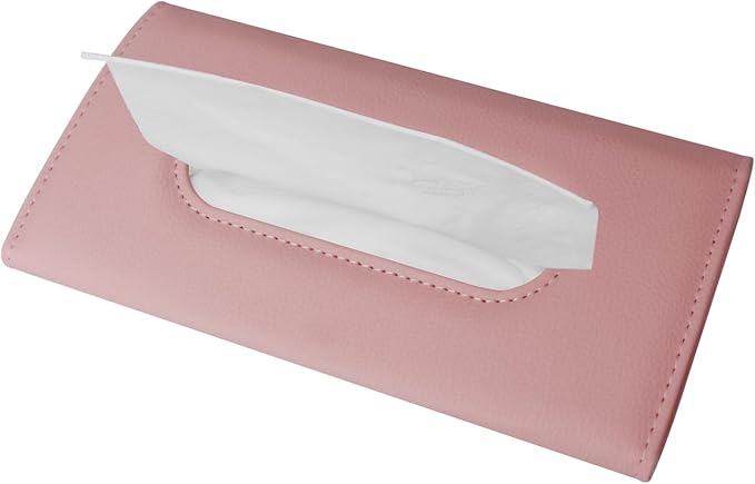 Car Tissue Holder, Sun Visor Napkin Holder, Backseat Napkin Case, Premium Tissues Box, Vehicle Interior Accessories Universal for Car SUV Pickup Truck (Pink)