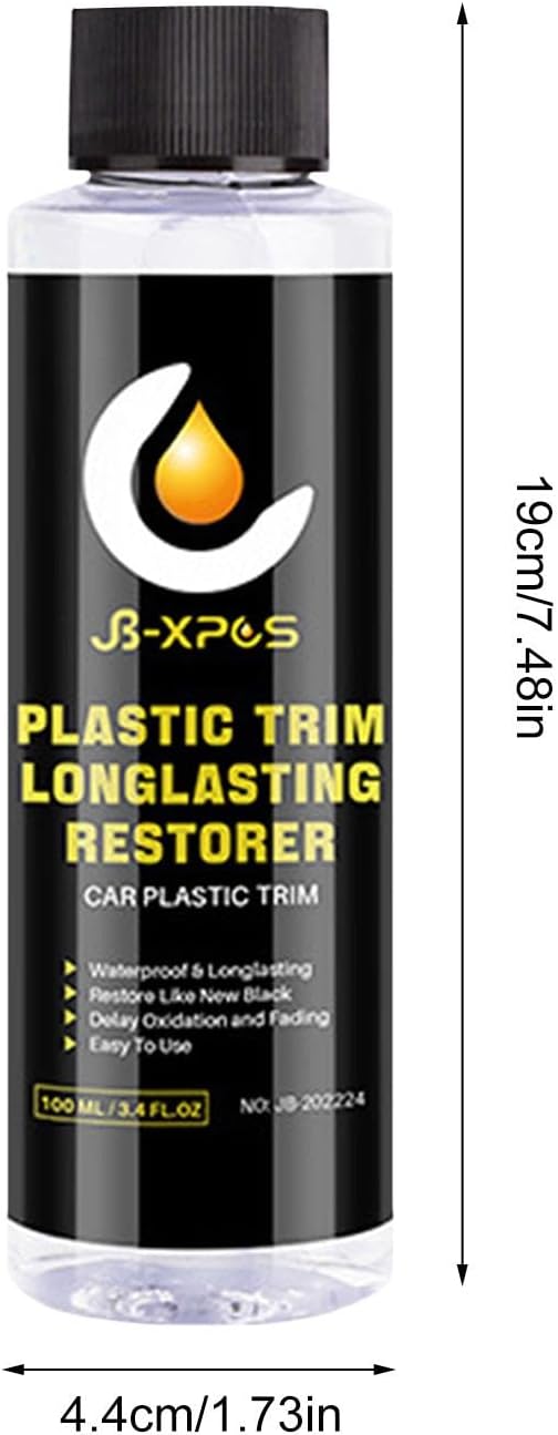 Generic Car Trim Restorer, Automotive Plasticc Restorer, Restore Rubber Plasticc, UV Protective Restorer, Oil Free & Odor Less Restorer, Resist Water & Dirt, Long Lasting 60 ML Restore, 100ml