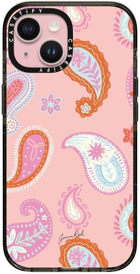CASETiFY Impact Case for iPhone 15 [8.2ft 4X Military Grade Drop Protection/Compatible with Magsafe] - Cowgirl Paisley Pattern - Clear Black