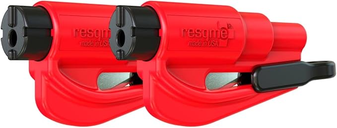 resqme The Original Compact Emergency Keychain Car Escape Tool, Seatbelt Cutter and Window Breaker, Made in USA, Pack of 2