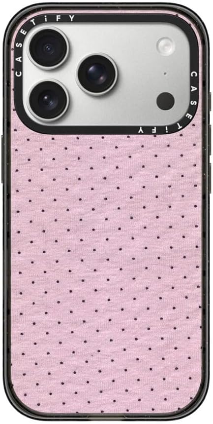 CASETiFY Impact iPhone 17 Pro Case [Slim/Compatible with Magsafe / 8.2 ft. 4X Military Grade Drop Protection] - Vintage Geometric Abstract Pink - Clear Black