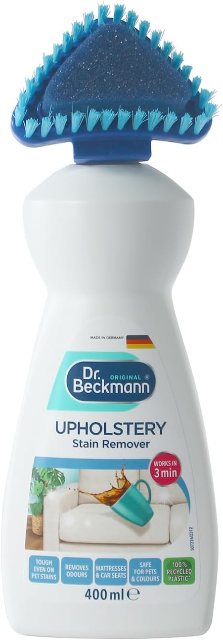 Dr. Beckmann Upholstery Stain Remover Liquid, 400Ml|Removes Even Stubborn Stains And Odours From Sofa, Couch, Car Seats, Office Chairs, Mattresses & More|With Applicator Brush|Sofa Cleaner