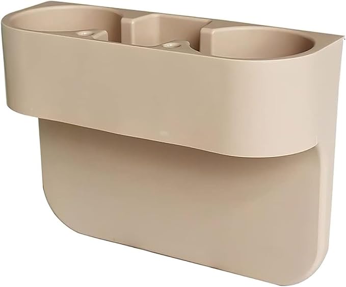 Car Cup Holder Cup Holder for Car Seat Cup Holder for Car Multifunctional Portable Console Side Pocket Car Seat Gap Filler Organizer Vehicle Seat Cup Cell Phone Drink Holder Storage Box (Beige)