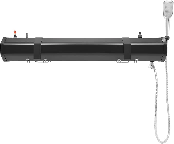 Portable Water Tank for Camping, 30L/7.93gal Self-Pressurized Water Tank, Roof Rack Mount Road Shower with Shower Head and Storage Bag, Car Camping Shower for SUVs, Sedans, RVs, Trucks