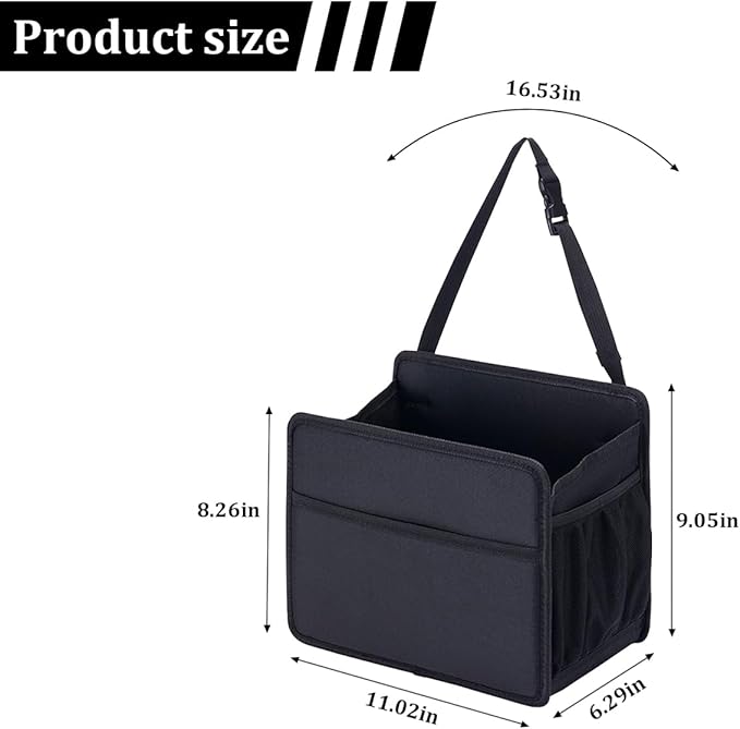 Car Seat Back Organizer, Foldable Vehicle Backseat Storage Hanging Bag with Mesh Pocket, Multipurpose Auto Headrest Storage Pouch Organizer Accessory, Universal Fit (Carbon Fiber Black)