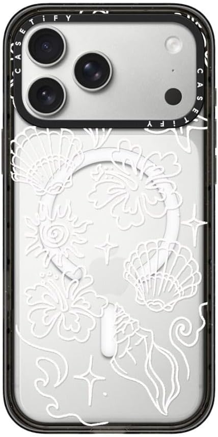 CASETiFY Impact iPhone 17 Pro Max Case [Slim/Compatible with Magsafe / 8.2 ft. 4X Military Grade Drop Protection] - Sea Shore - Clear Black