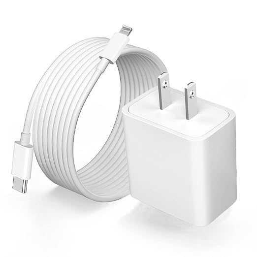 iPhone Charger Fast Charging,Fast Charger iPhone 20W PD 6FT USB C Wall Plug Type C i Phone Fast Charging Power Adapter Lightning Cable Cord for Phone 14 ProMax/13 Mini/12/11/XS/Max/XR/X/8 Plus/SE,iPad