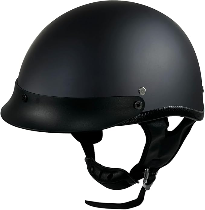 Adult Unisex Black Half Motorcycle Helmet, DOT Approved, for Chopper Moped Scooter Motorbike Electric