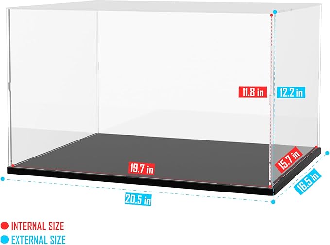 Choowin Large Acrylic Display Case for Lego Home Alone House 21330 21338 75574 for Lego Display Thickened Clear Acrylic Display Cases for Collectibles Assemble Dustproof Display Box(Black Base)
