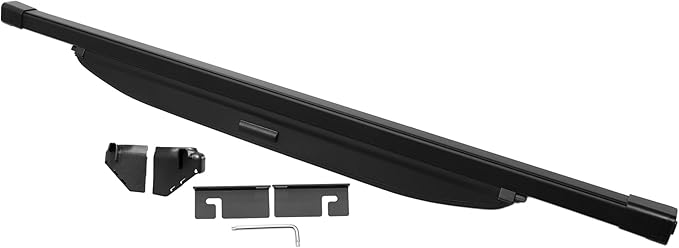 Motoforti Car Trunk Retractable Cargo Cover for Jeep Wrangler JL JLU 4Door HARD TOP 2018-2021 Rear Trunk Parcel Shelf Luggage Security Shield Shade Cover with Accessories Gloss Black