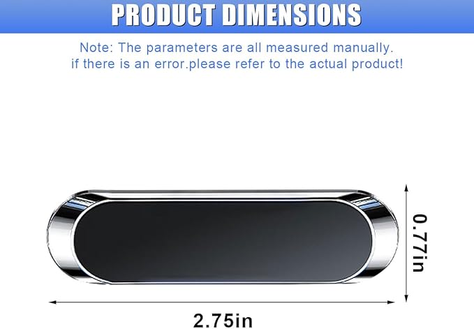Magnetic Phone Car Mount, Flat Stick on Car Phone Holder with Metal Plate for Dashboard Wall, Universal Automobile Cradles Compatible with Cell Phones & Mini Tablets (Sliver)