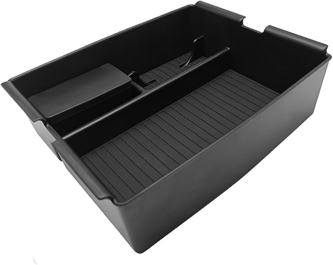 Muslogy for 2024 2025 2026 Toyota Tacoma Center Console Organizer Compatible with 2024-2026 4th Gen Tacoma Accessories Middle Console Storage Box with Anti-Slip Mats Interior Insert Tray (Black)