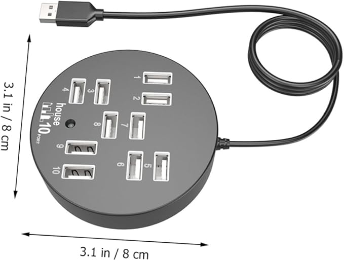 Kisangel USB USB Hub Expander Multi-Port Splitter for Laptop High-Speed Data Transfer Compatible with Flash Drives Keyboards Mice External Hard Drives