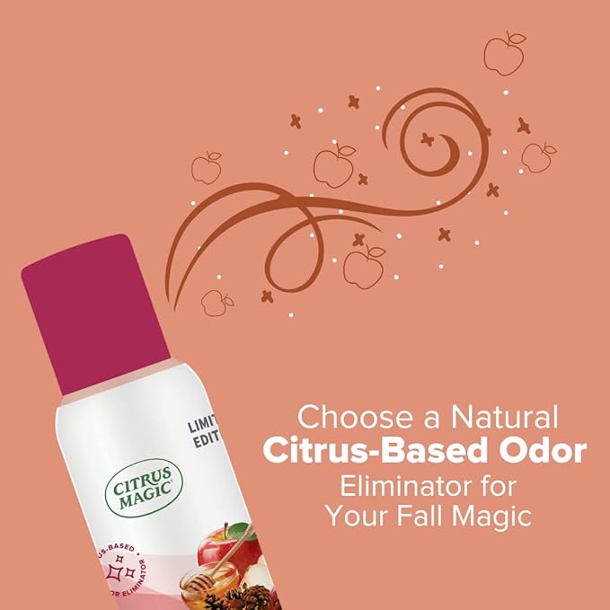 Citrus Magic Limited Edition Natural Odor Eliminating Air Freshener Spray, Crisp Autumn Apple, 3-Ounce, Pack of 3