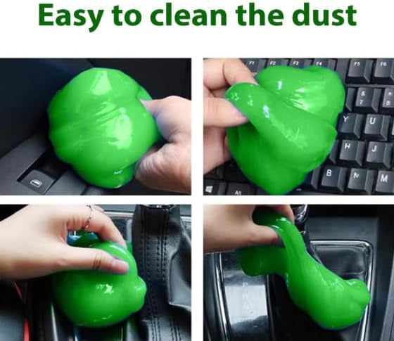 SOLASTA Car Cleaning Gel Car Putty Car Cleaning Kit Car Interior Cleaner Slime Car Cleaning Supplies Auto Detailing Tools Car Accessories Car Gifts for Women Men Keyboard Cleaner (Green)