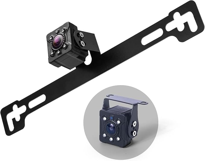 180° Wide Angle Reverse Camera with Night Vision, IP69K Waterproof Rear View Camera with 5 LED Lights, CVBS/AHD Signal, Parking Guidelines, Front/Rear Mount, 26ft Cable – Universal for Car Truck RV
