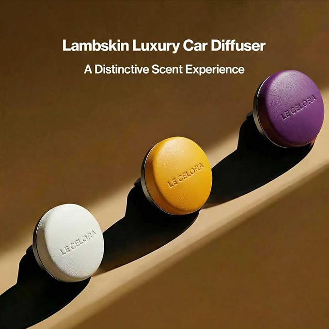 LECELORA Luxury Car Vent Air Freshener, Auto Leather Aroma Diffuser Waterless Car Fragrance, 6 Refillable Scents with 180 Days Free, Elegant Gift for All Holidays-Coco Nuage