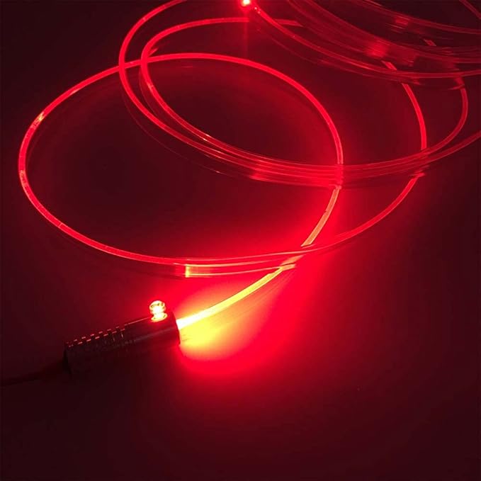 2mm 5meters Car Home LED Ambient Plastic Optic Fiber Light Source Kit Tool Free (5V USB,Red)
