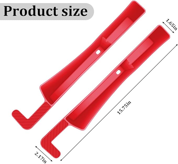 Car Seat Gap Filler, 2PCS Anti-Drop Multifunctional Vehicle Seat Side Space Organizer with 2 Storage Areas, Automotive Interior Chair Side Plug Strip, Universal for SUV Sedan Truck (Red)
