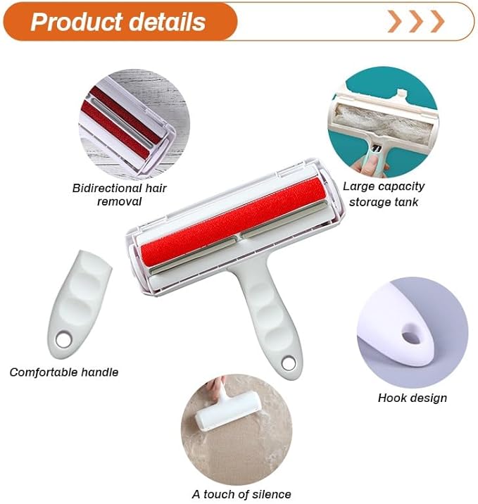 Pet Hair Removal Tool for Furniture, Couch, Bedding, Clothing and Carpets Dog and Cat Hair Removal Roller, Reusable Roller, Fur Removal Tool for Pets, Cleaning Scraper Hair Removal Tool