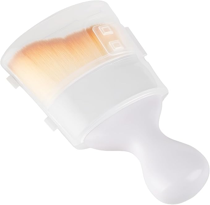 Car Detailing Brush, Soft Bristle Cleaning Brush, Scratch-Free Auto Duster Tool for Dashboard, Air Vents, Leather & Interior Cleaning (White&Brown with Cap)