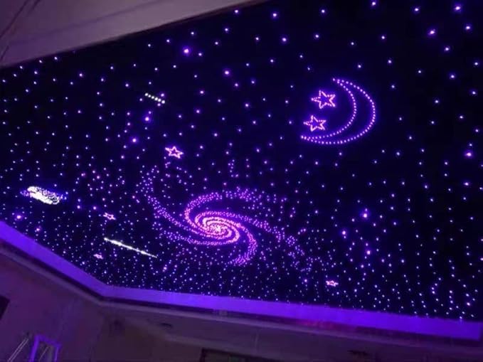 AMKI High Brightness 50W Twinkle Sound Mode RGBW Light Source Engine Driver Remote/APP Control Starlight Box Motor for Fiber Optic Star Ceiling Light Kit