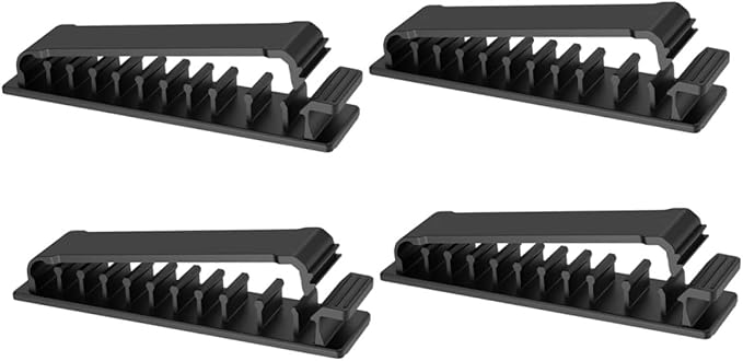 DOITOOL 4pcs Adjustable Self-Adhesive Cable Organizer for Efficient Office Car for Charging Cords USB