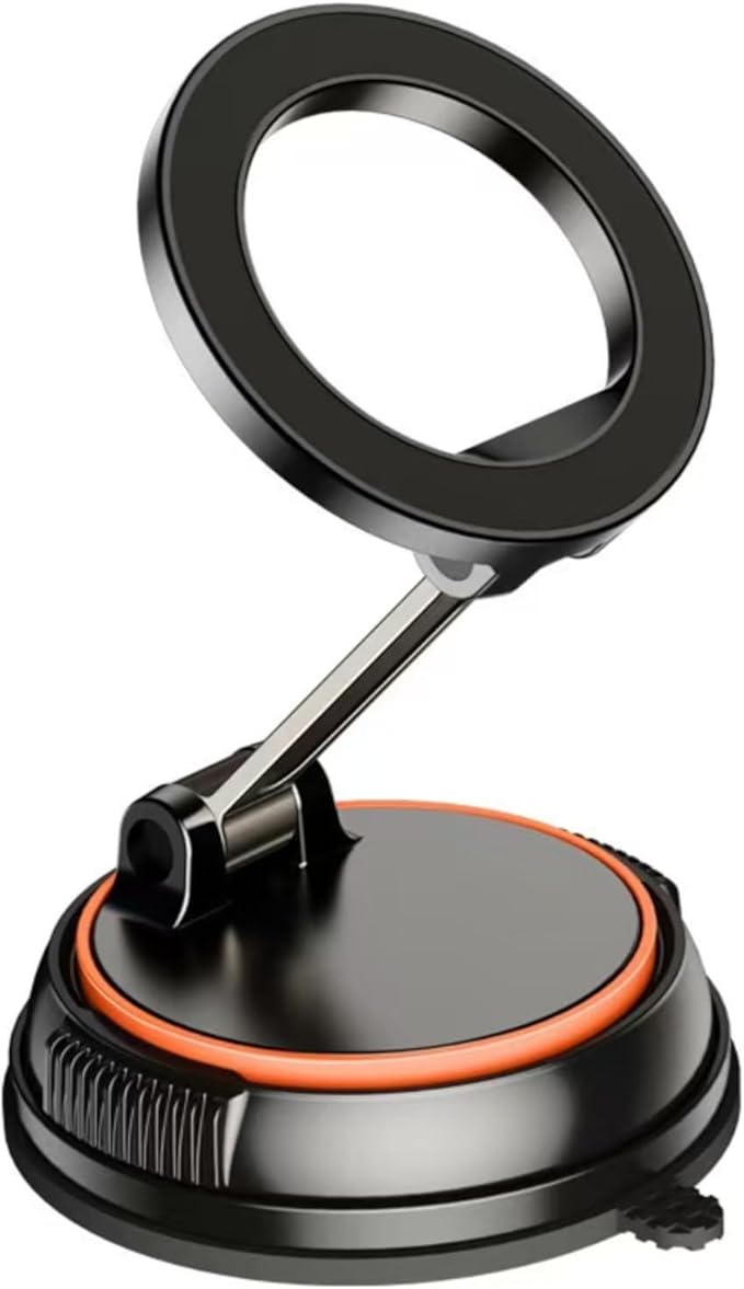 Upewefi 2026 Upgraded Car Phone Holder for Mag Safe, 3500gf Strongest Magnetic, 360° Adjustable Car Phone Holder, Phone Holders for Your Car, Car Mount for iPhone 17 16 15 14 13 12 (1pcs-BlackOrange)