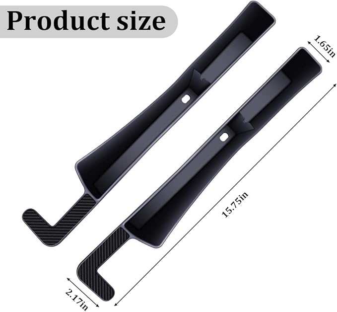 Car Seat Gap Filler, 2PCS Anti-Drop Multifunctional Vehicle Seat Side Space Organizer with 2 Storage Areas, Automotive Interior Chair Side Plug Strip, Universal for SUV Sedan Truck (Black)