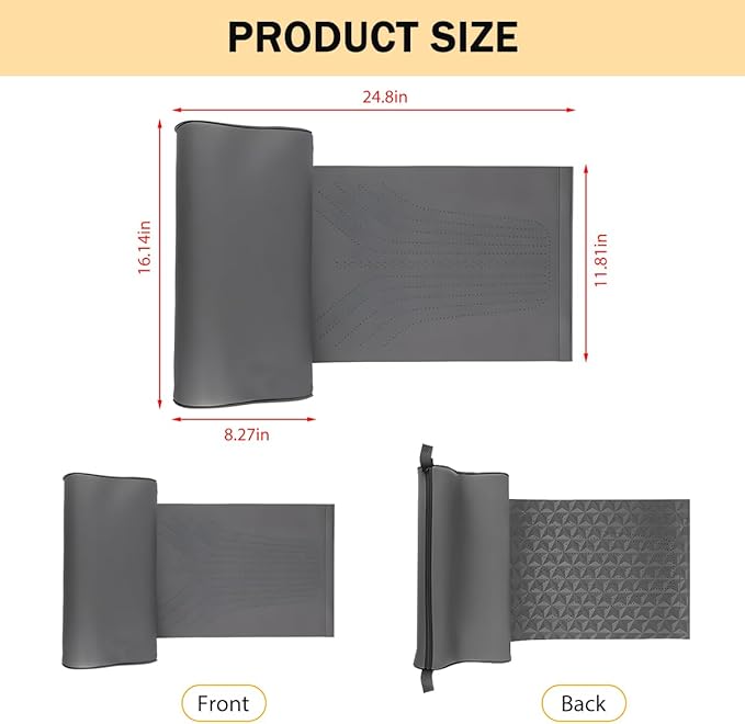 HZEL Car Seat Extender Leg Support Cushion, Lengthen Memory Foam Vehicle Front Seat Leg Support Extension Pad for Driving, Comfortable Automobile Extended Thigh Pillow, Universal Fit (Grey)