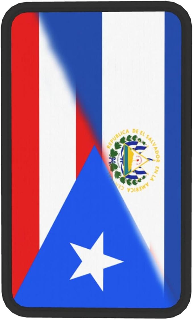 Puerto Rico El Salvadoran Flag Auto Center Console Armrest Cover Car Handrail Box Cushion Pad Mat Universal Fit Most Vehicle Sedan Truck SUV Soft Comfort Decor Accessories